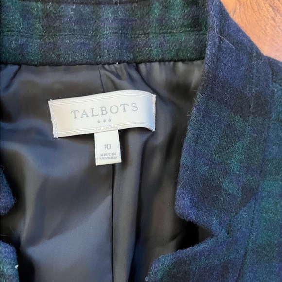 ☘️ 3/30- Talbots Tartan Plaid Wool Blazer - Picture 8 of 8
